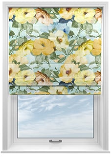 Amelia Faux Silk, Buttercup Mist - Motorised Roman Blind